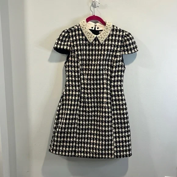 knee length dresses for ladies Alice + Olivia Velia Sleeveless Collared Mini Dress in Black